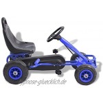 vidaXL Pedal Go-Kart mit Luftreifen Blau Kinder Rennwagen Sportwagen Tretauto