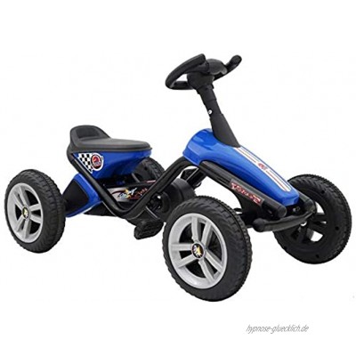 Volare Kinder Go Kart Mini 10 Zoll blau | Racing Car Tretfahrzeug Rennauto für Kinder 3-5 Jahre